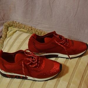 Red Sparkly Trainers SZ 9 La Strada NEW!